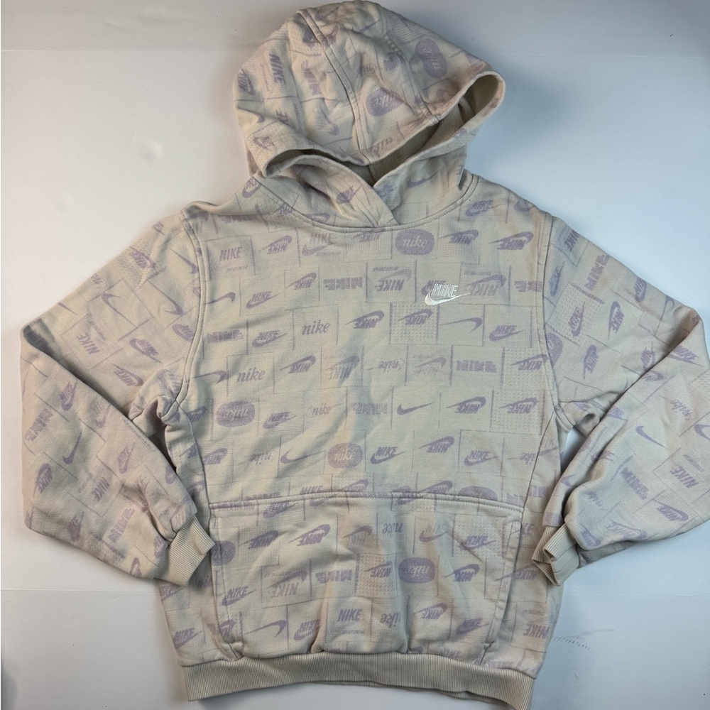 Nike Kids Cream and Light Purple Hoodie Set